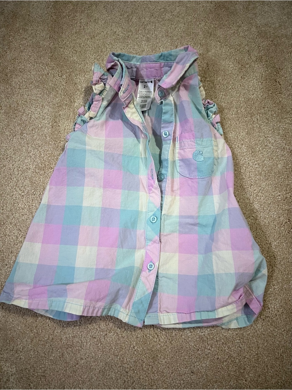 Carhartt Pastel Plaid Girl’s Dress size 2T